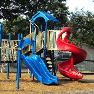 pressure washing and sanitizing playground equipment
